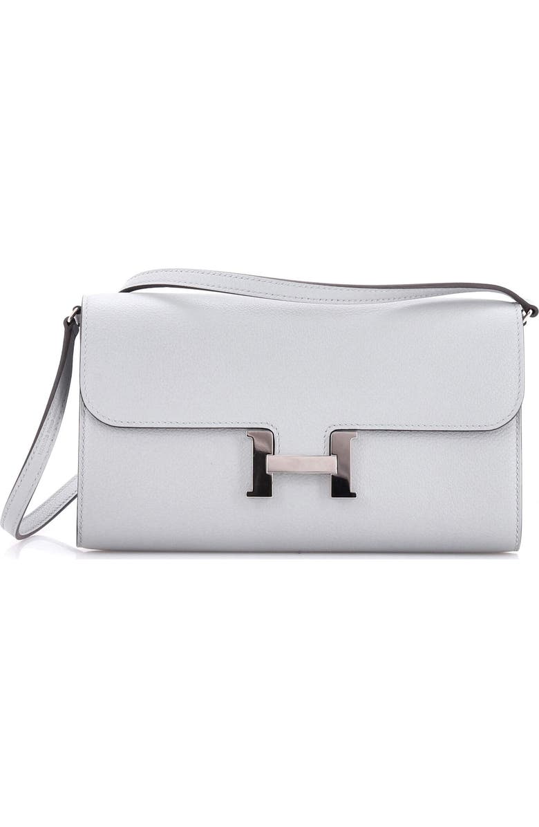Pre-Owned Hermes Constance To Go Wallet Evercolor, Main, color, Bleu Glacier