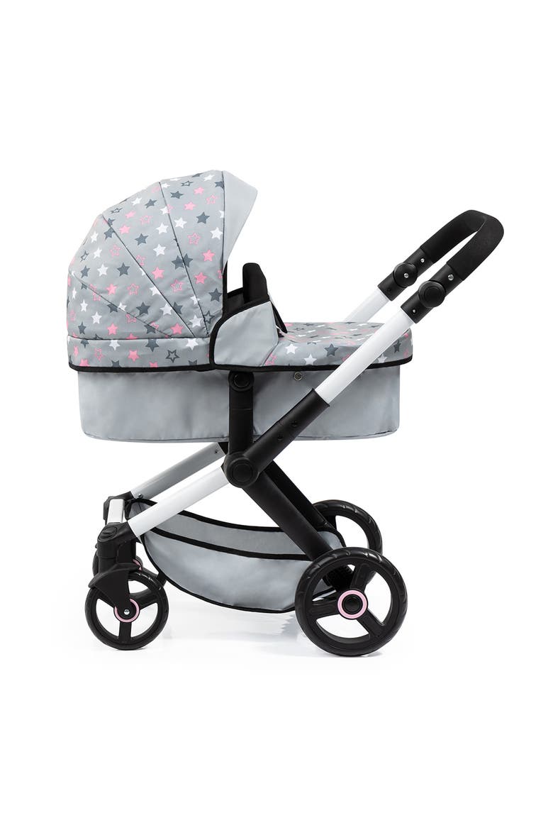 Pram Xeo, Grey, Pink, Stars, Fits Dolls Up to 18 Inch, Alternate, color, Multicolored