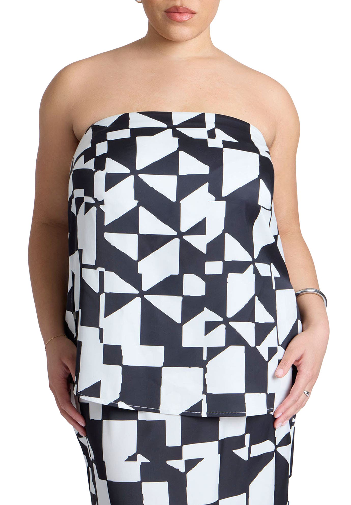 Column Satin Tube Top