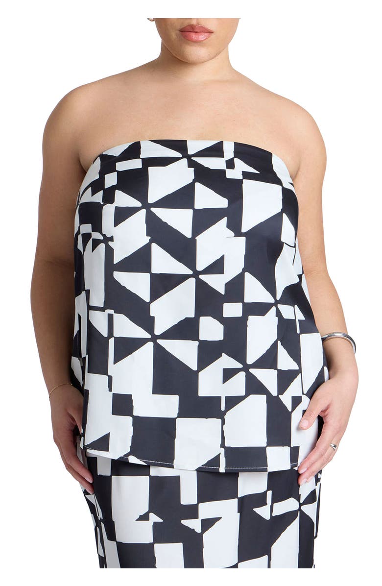 ELOQUII Column Satin Tube Top, Main, color, All There