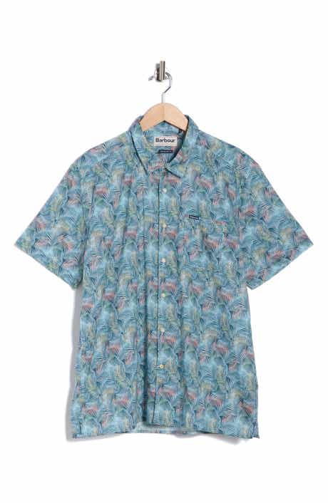 Barbour Devon Regular Fit Fern Print Short Sleeve Button-Up Shirt