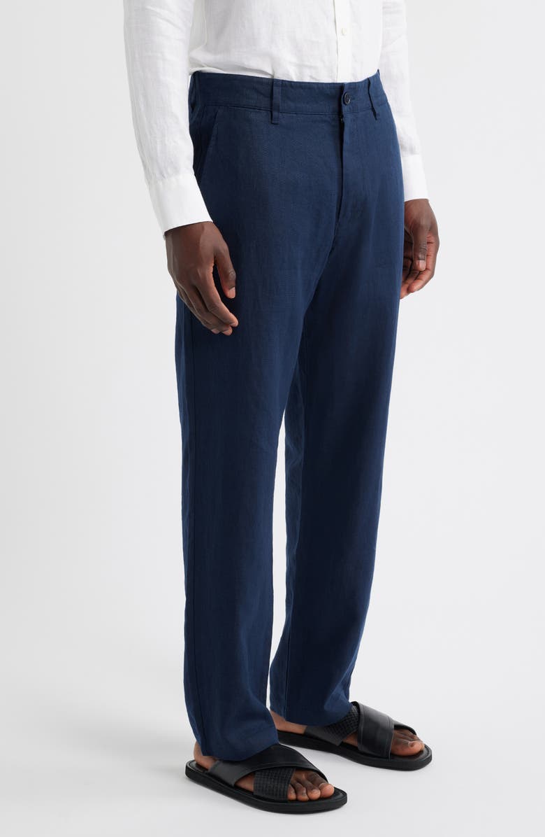 NN07 1454 Aden Flat Front Linen Chinos, Alternate, color, Navy Blue