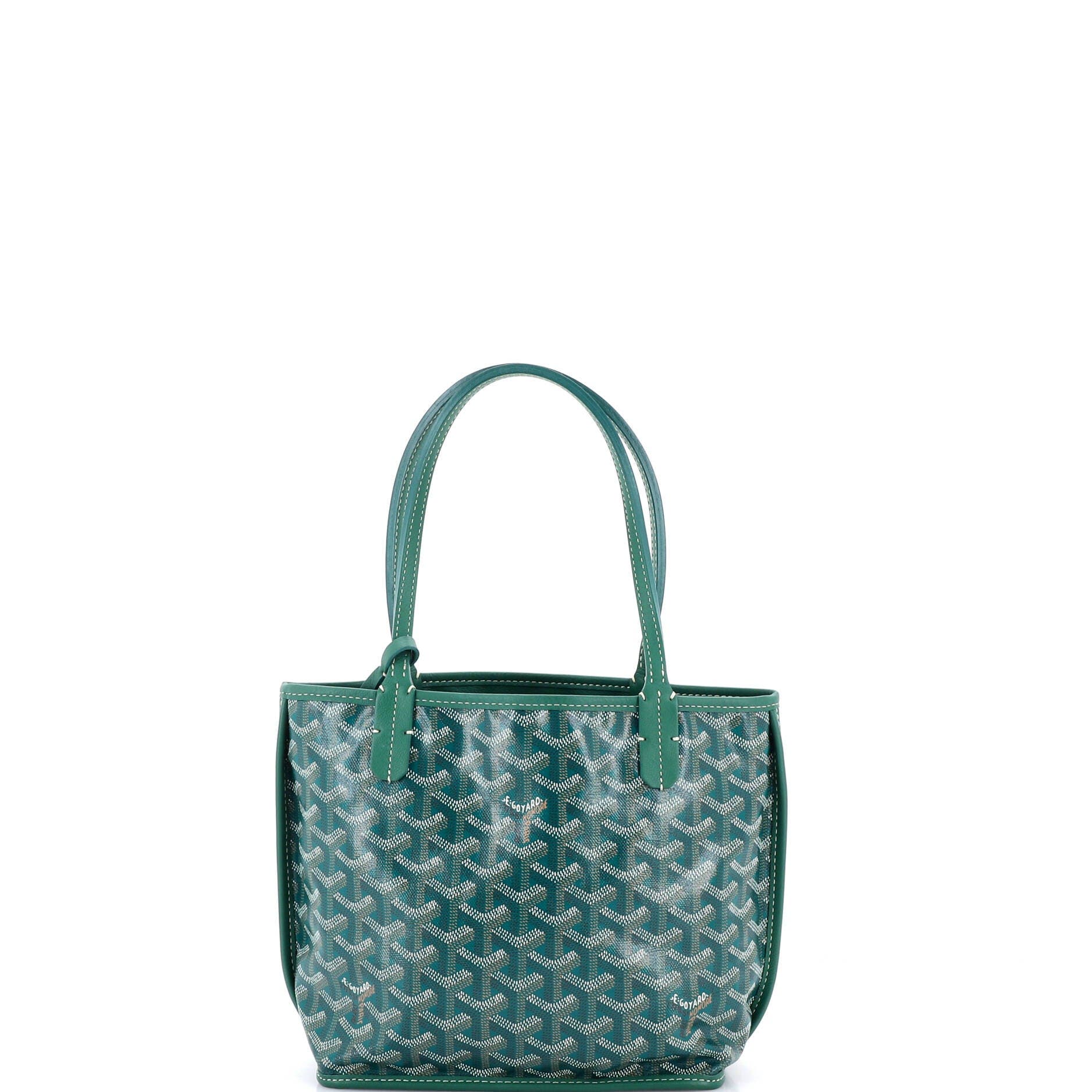 Pre-Owned Goyard Anjou Reversible Tote Coated Canvas Mini, Main, color, Green