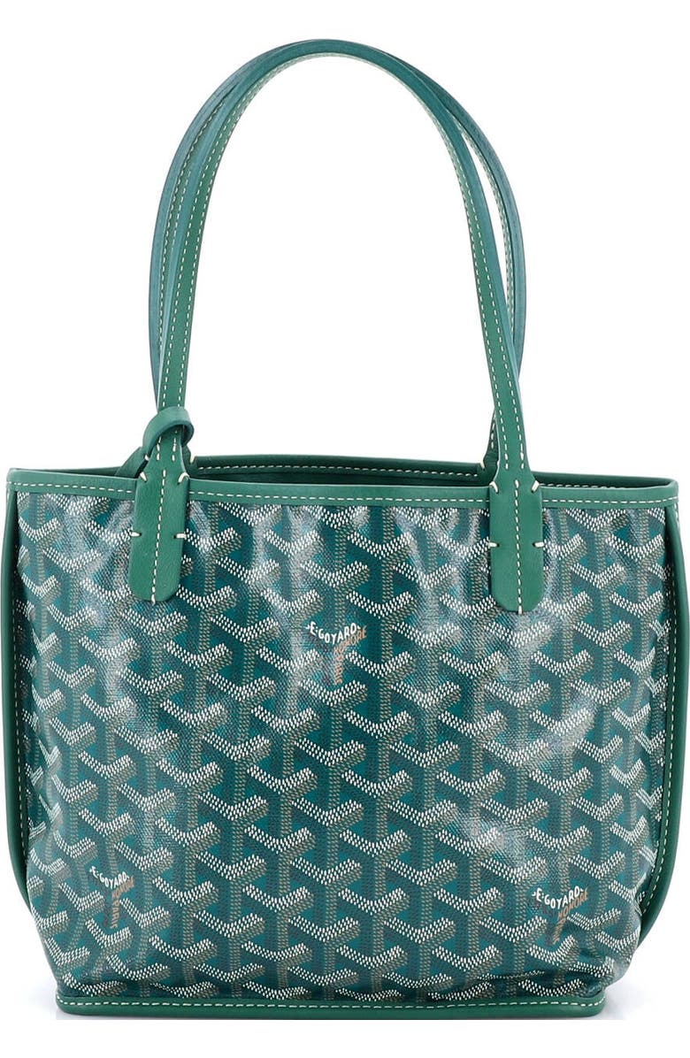 Pre-Owned Goyard Anjou Reversible Tote Coated Canvas Mini, Main, color, Green