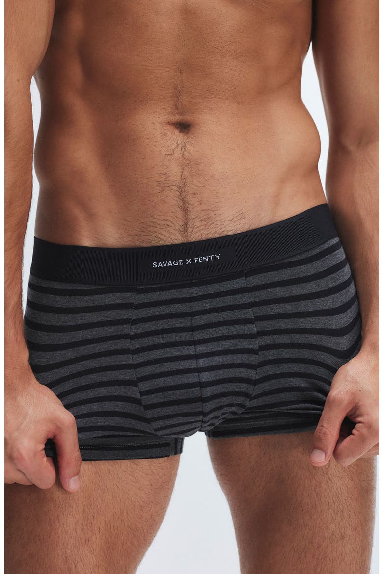 Savage X Cotton Blend Trunks, Alternate, color, NIGHT GRAM GREY/ BLACK