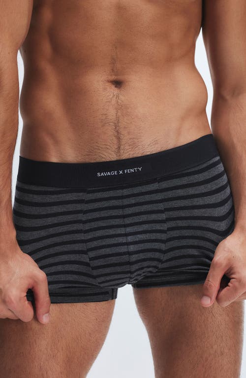 Savage X Fenty Trunks Boxer Briefs In Night Gram Grey/black