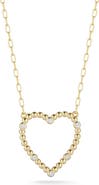 SPHERA MILANO 14k Gold Plated Cubic Zirconia Heart Pendant Necklace