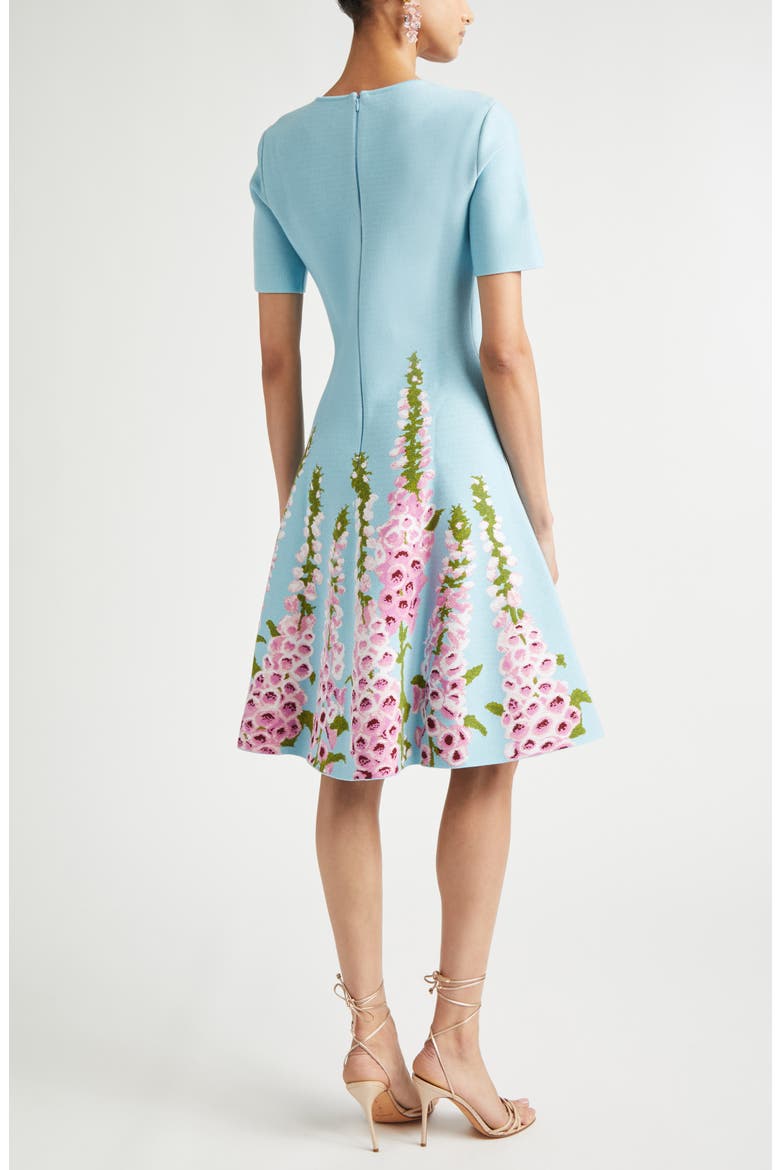 Foxglove Jacquard Knit Fit & Flare Dress, Alternate, color, LILAC/ SKY