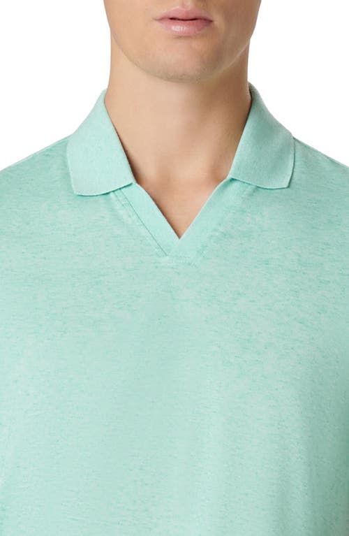 Bugatchi Johnny Collar Marled Polo In Green