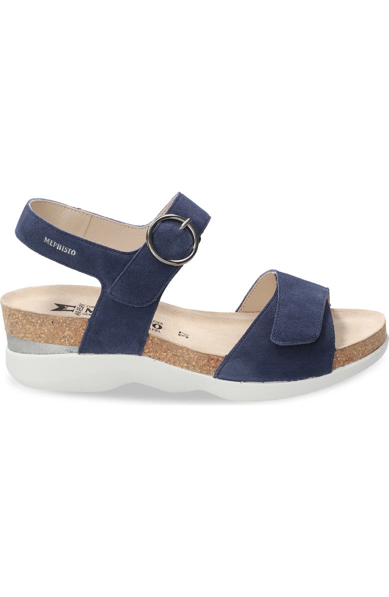 Mephisto Oriana Strappy Wedge Sandal, Alternate, color, Midnight Blue