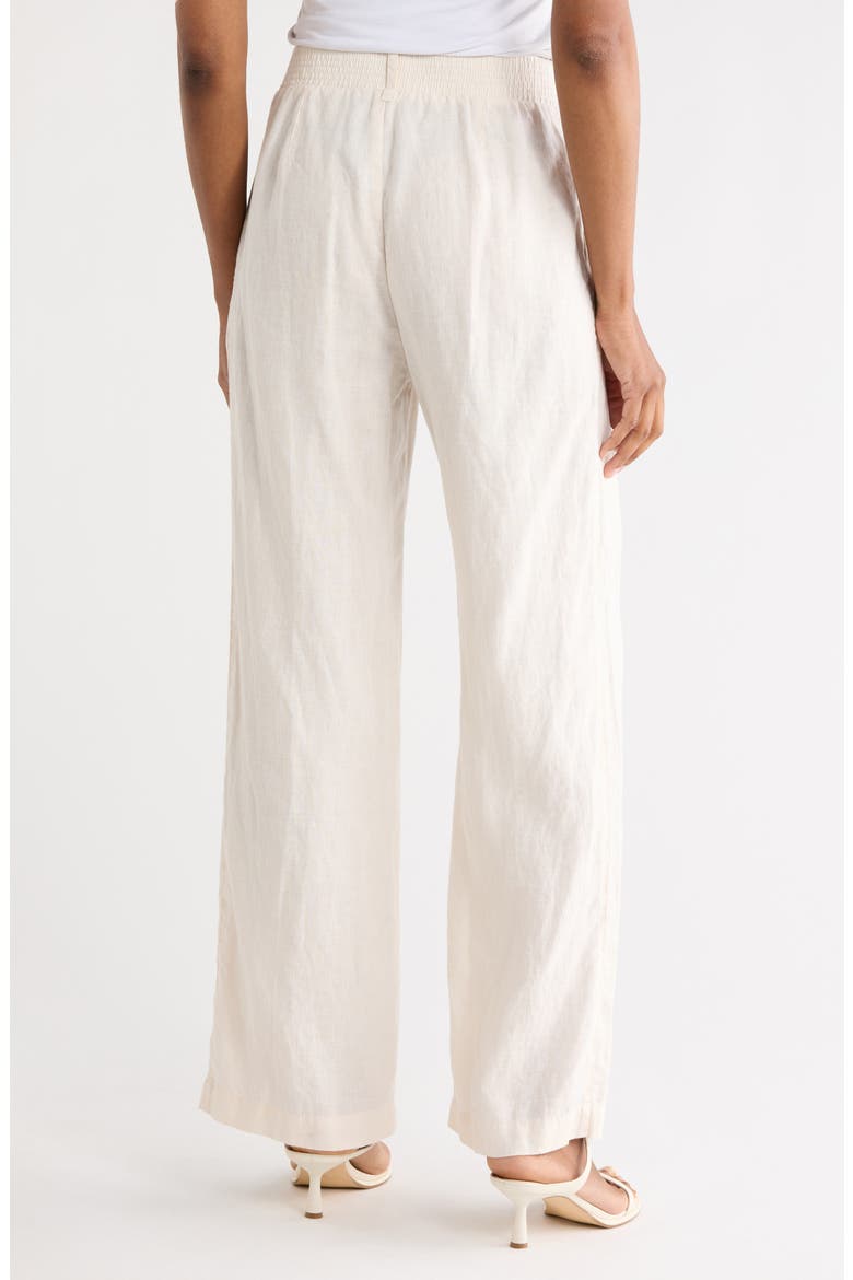 Pleated Front Linen Pants, Alternate, color, ALABASTER