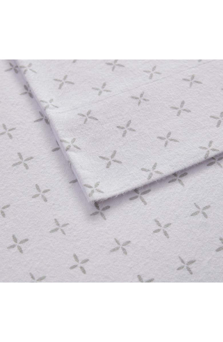 BEAUTYREST Oversized Flannel 4-Piece Cotton Sheet Set, Alternate, color, Grey Petals