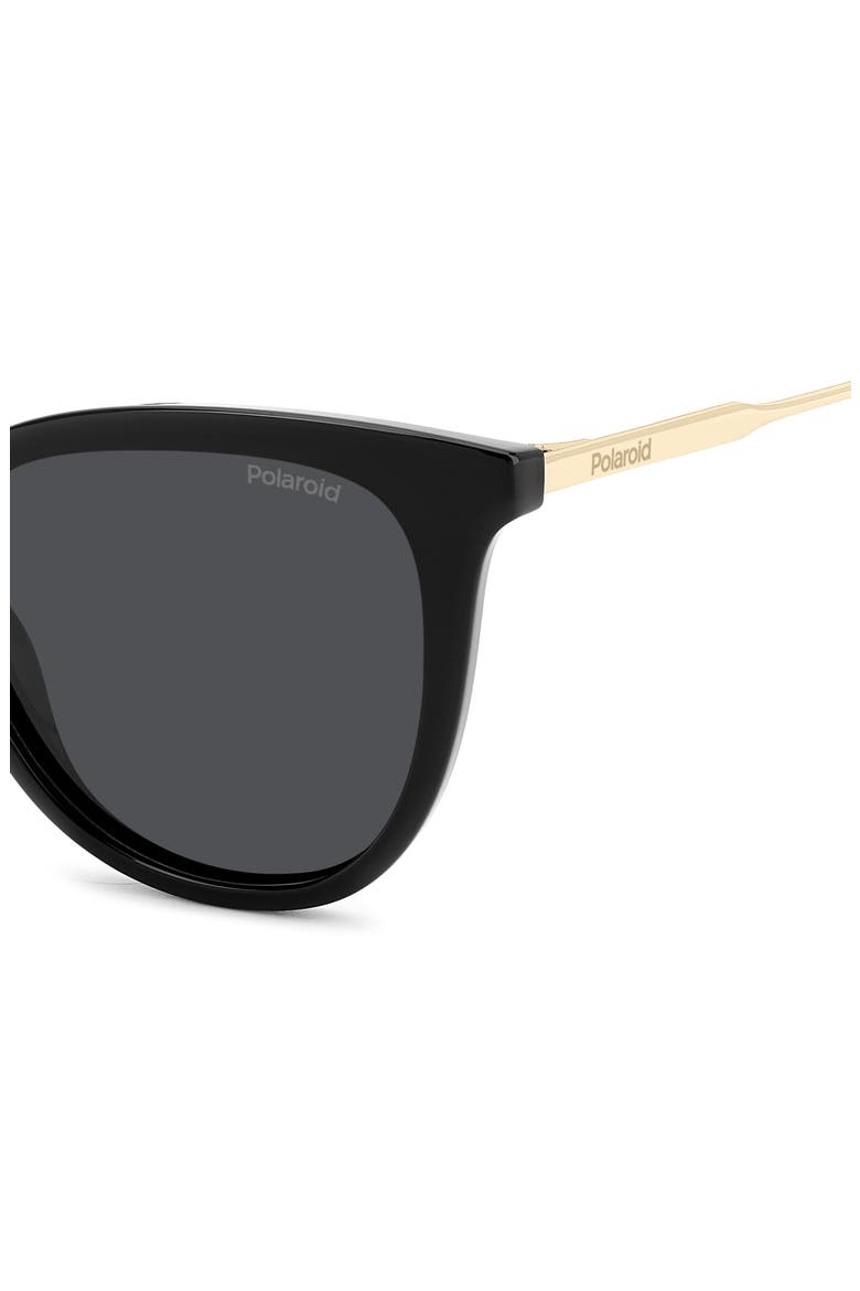 52mm Polarized Cat Eye Sunglasses, Alternate, color, BLACK/ GREY POLAR