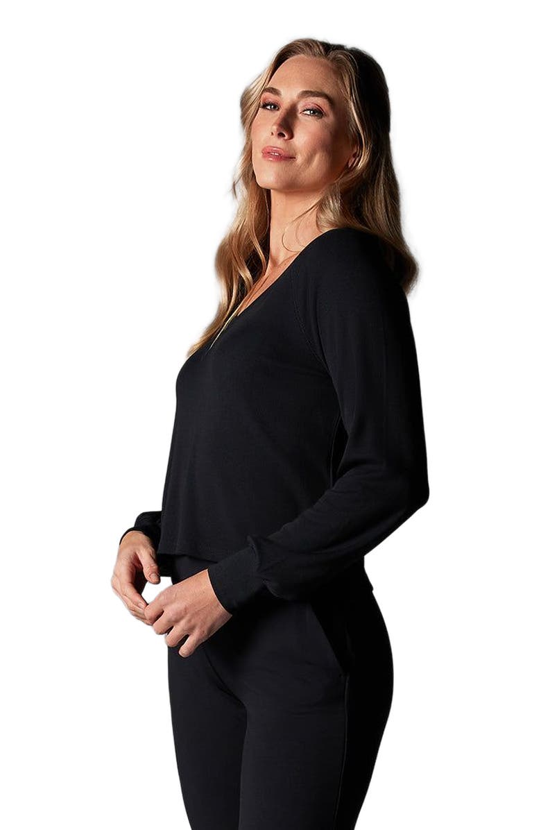 Tavi Rib Long Sleeve, Alternate, color, Ebony