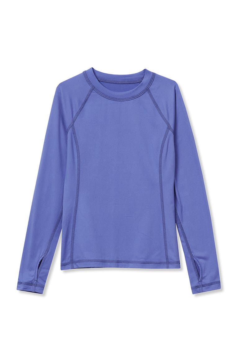 Girls Thermal Base Layer Long Underwear Thermaskin Crew Neck Shirt, Main, color, Bruiser Purple