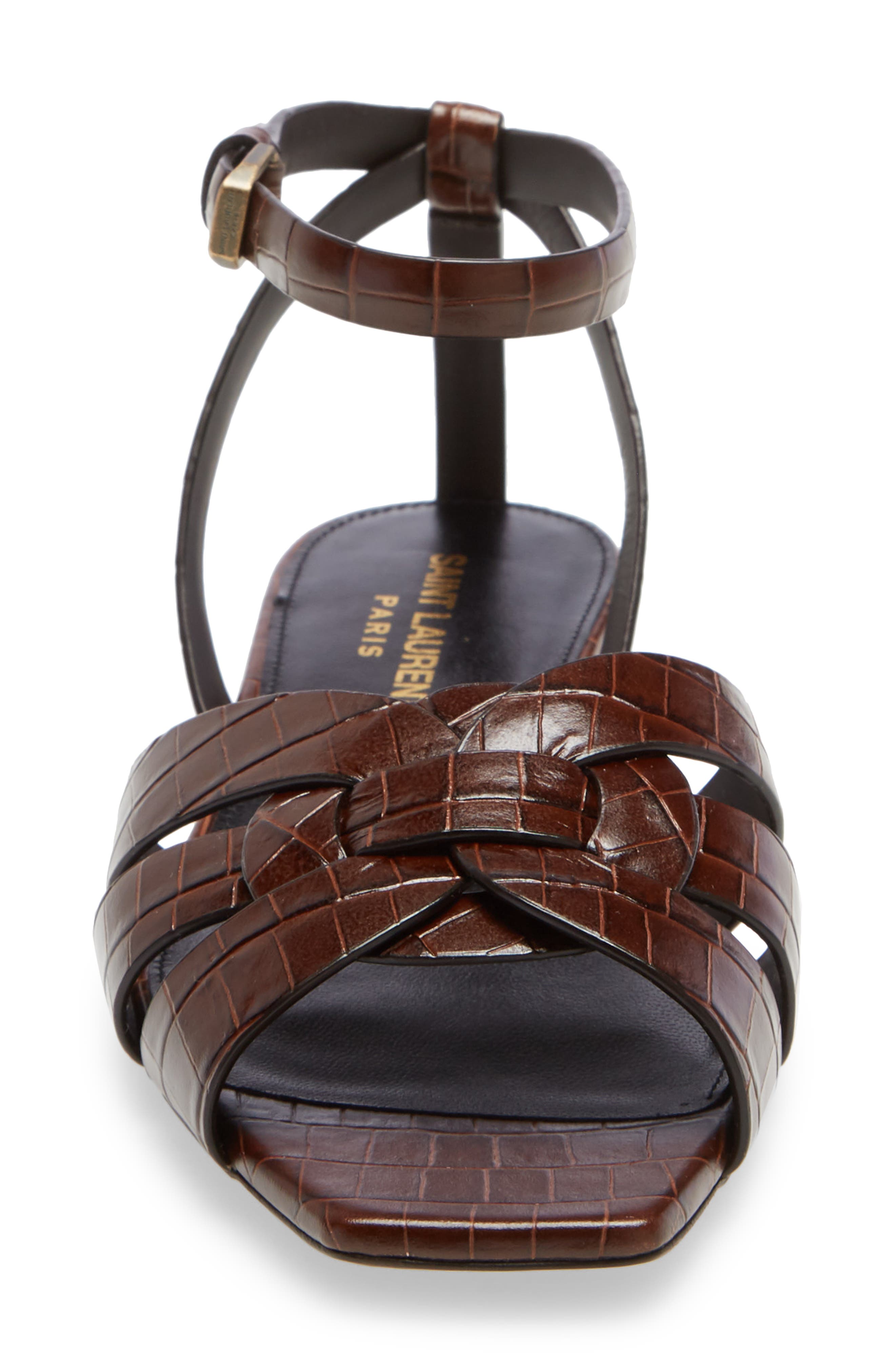 Saint Laurent Tribute Ankle Strap Sandal, Alternate, color, 