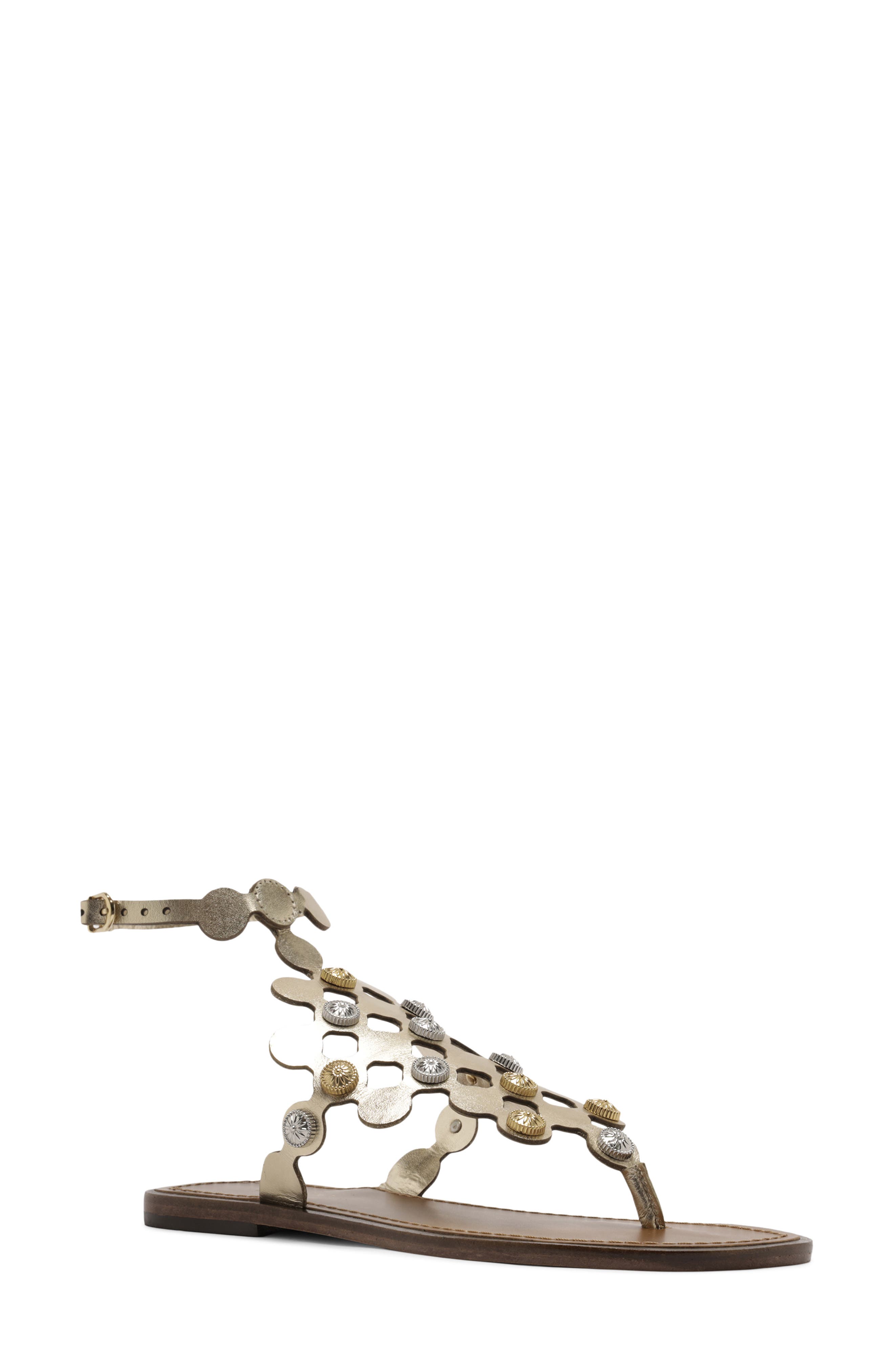 Arezzo Haven Ankle Strap Sandal, Main, color, Platino