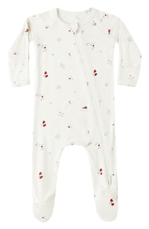 Quincy Mae Winter Wonderland Zip Footie In White