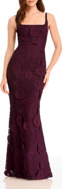 Dress the Population Lorena Floral Appliqué Mermaid Gown