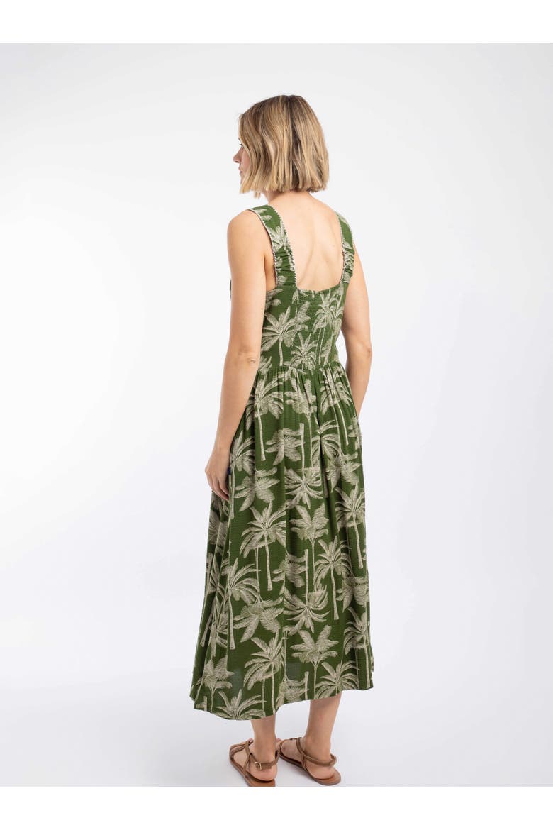 Tatum Printed Square Neck Midi Dress, Alternate, color, Ginko Green