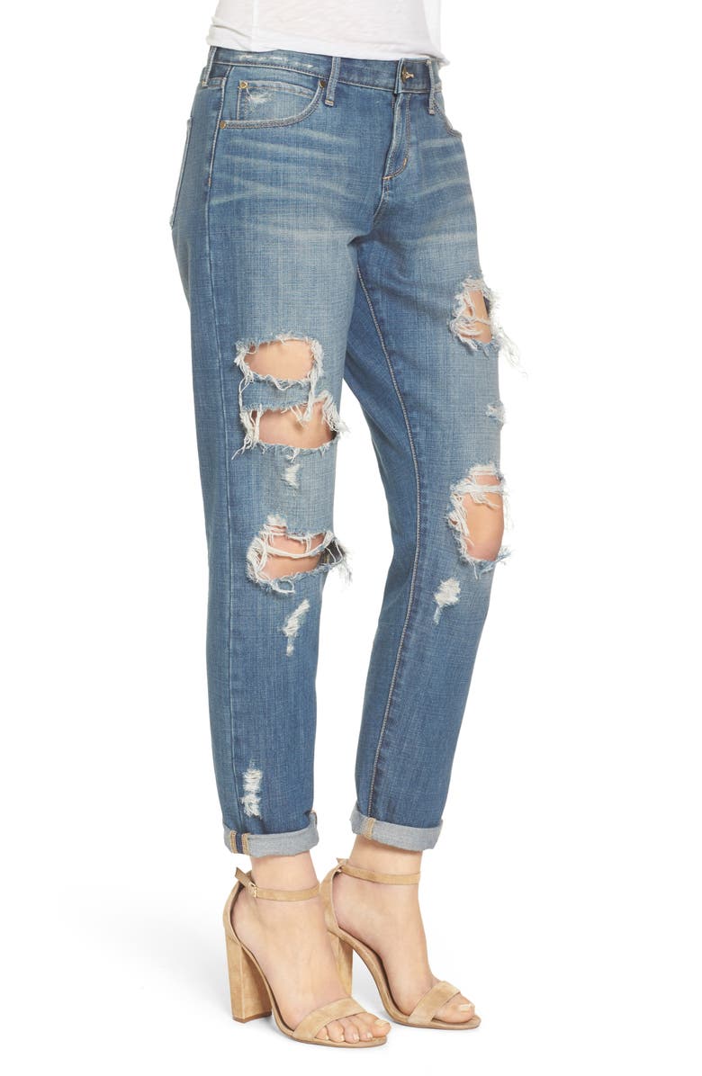 Articles of Society Janis Ripped Boyfriend Jeans, Alternate, color,