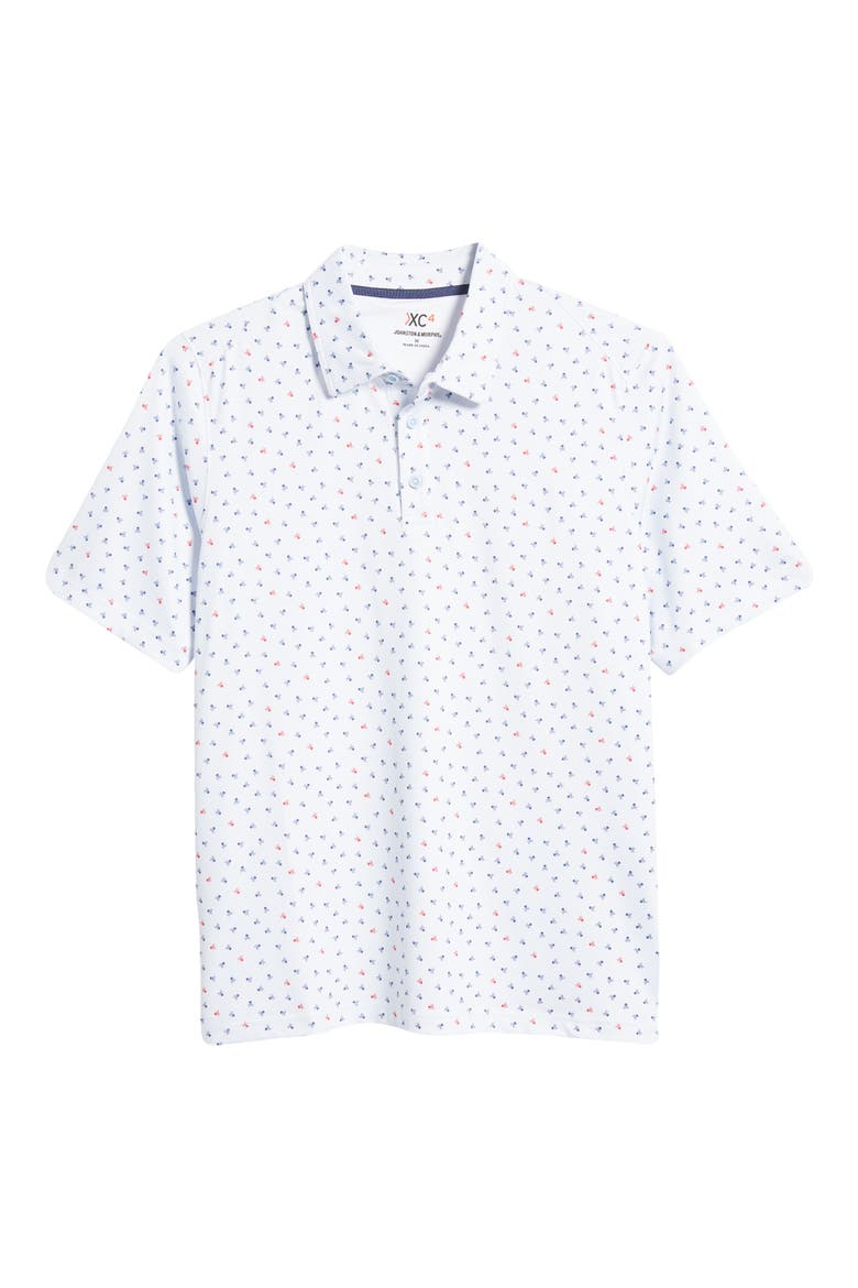 XC4® Skull Print Performance Golf Polo, Alternate, color, LT. BLUE
