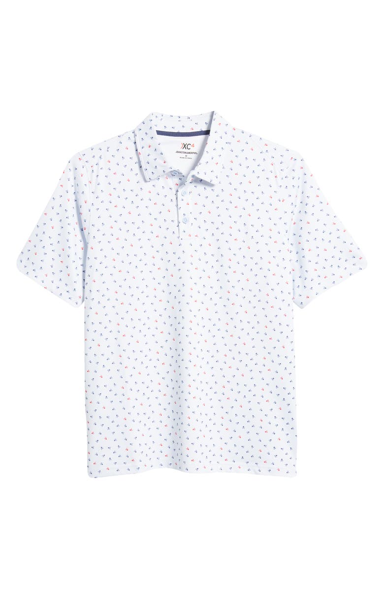 Johnston & Murphy XC4<sup>®</sup> Skull Print Performance Golf Polo, Alternate, color, Lt. Blue
