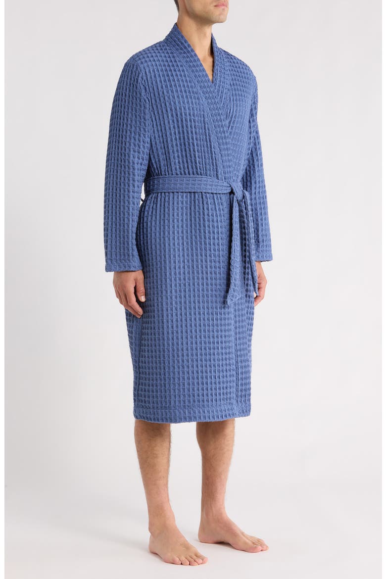 Modern Waffle Robe, Alternate, color, BLUE BIJOU