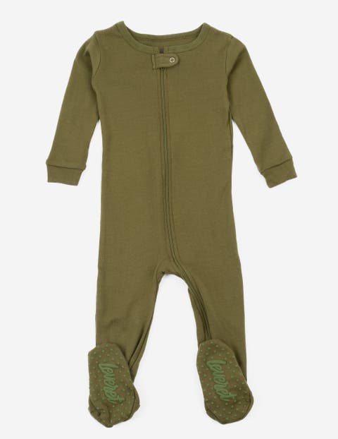 Footed Solid Cotton Matching Family Pajamas (Baby)