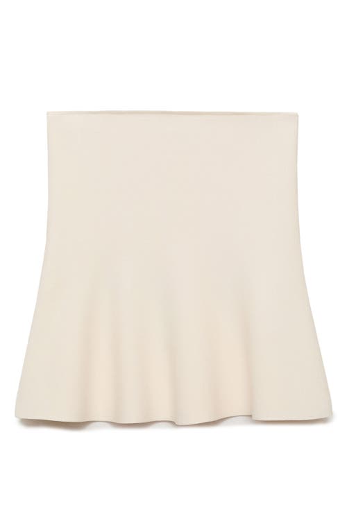 Mango Strapless Knit Top In White