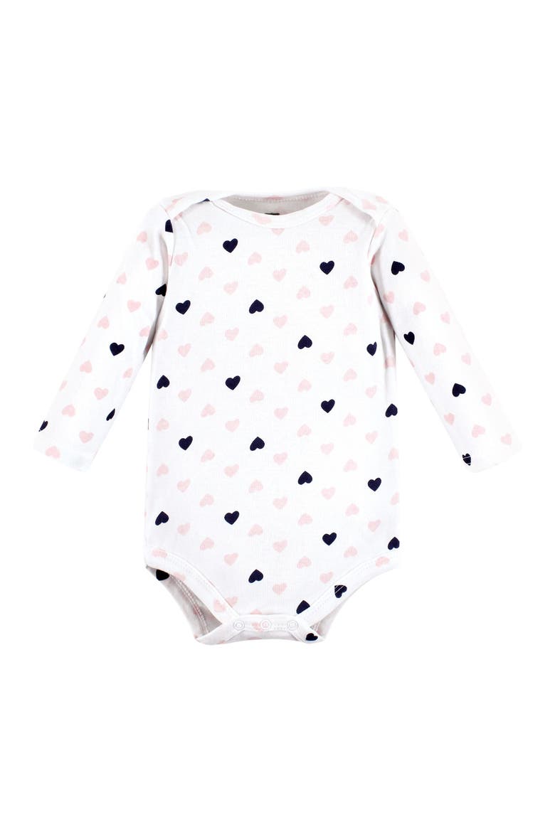 Little Soft Cotton Long-Sleeve One-Piece 3Pk, Alternate, color, Girl Mommy Pink Navy 3-Pack