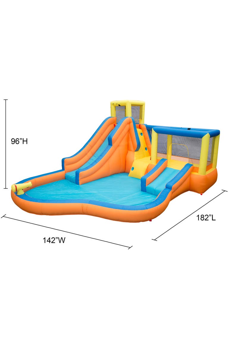 Banzai Inflatable Slide 'N Bounce Spash Park Water Park 3 Levels Of Fun!, Alternate, color, 