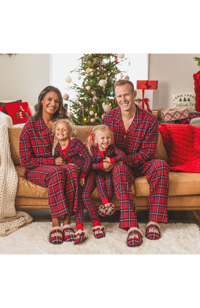 DEARFOAMS Two-Piece Matching Plaid Pajama Set, Alternate, color, 