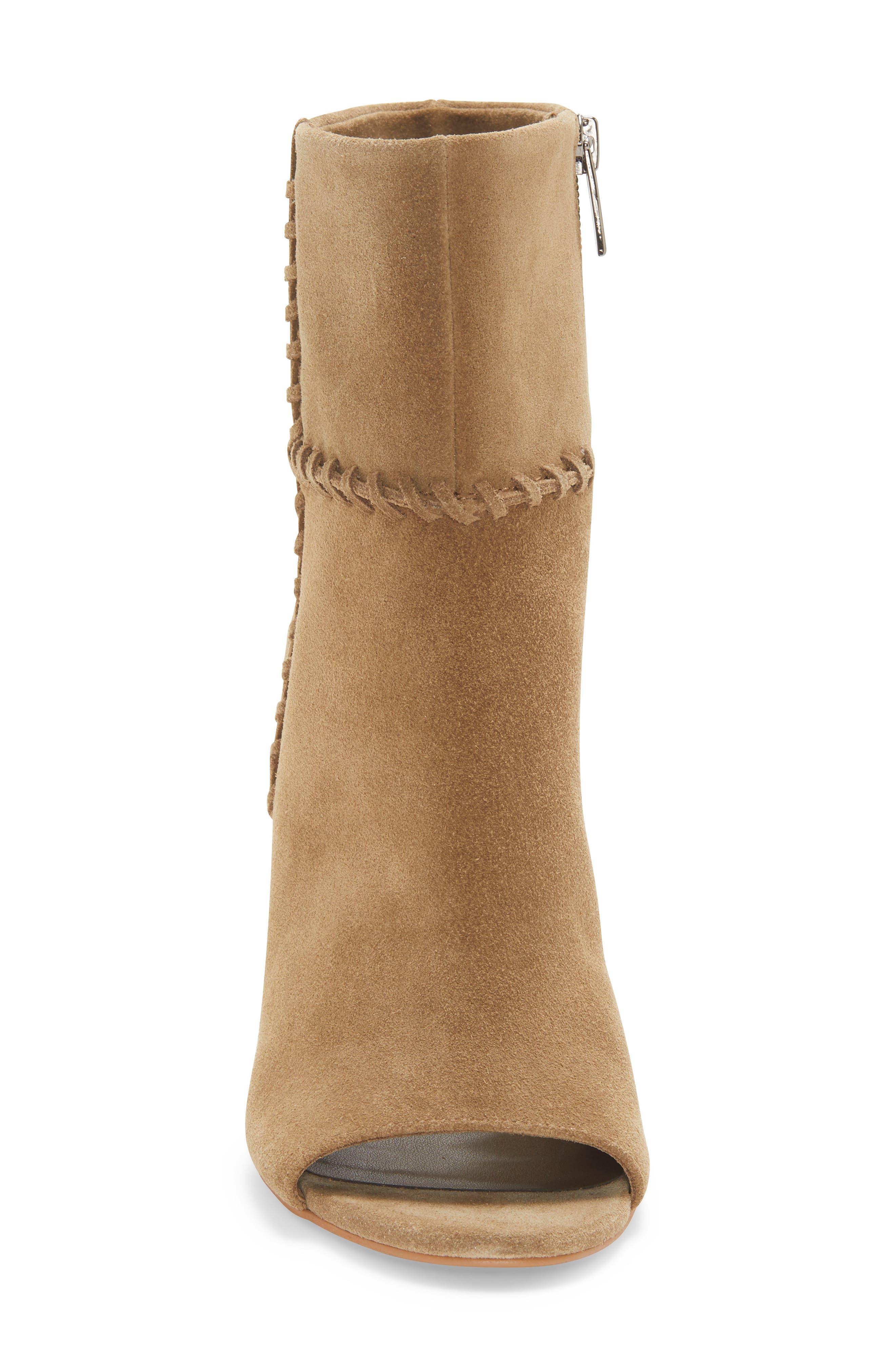 Sashane Open Toe Boot, Alternate, color, DARK OAK SUEDE