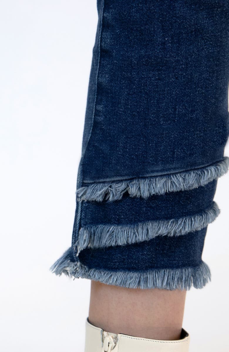 JEN7 by 7 For All Mankind Layered Fray Hem Straight Leg Jeans, Alternate, color, 