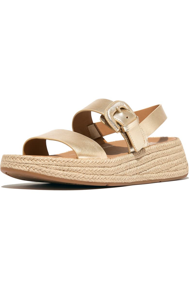 FitFlop F-Mode Espadrille Sandal, Main, color, Platino
