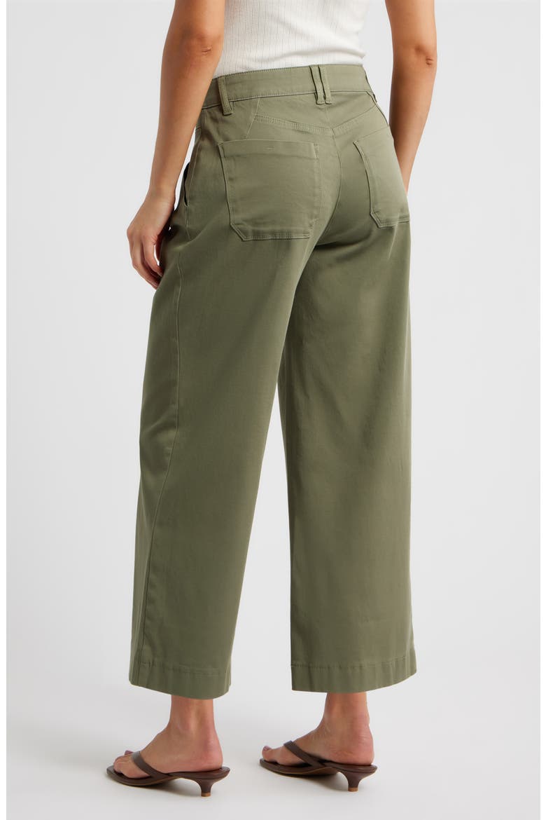Wyatt Skyrise Crop Wide Leg Twill Pants, Alternate, color, LILY PAD