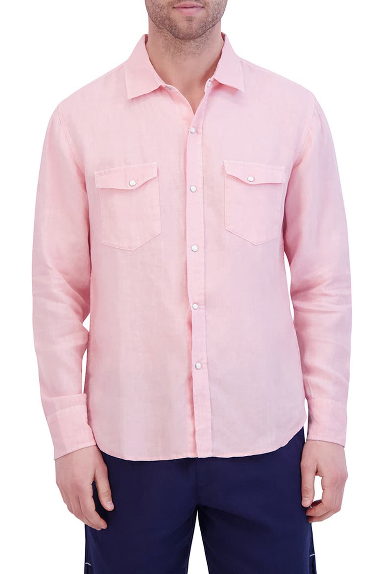 Snap Front Shirt, Main, color, CANDY PINK
