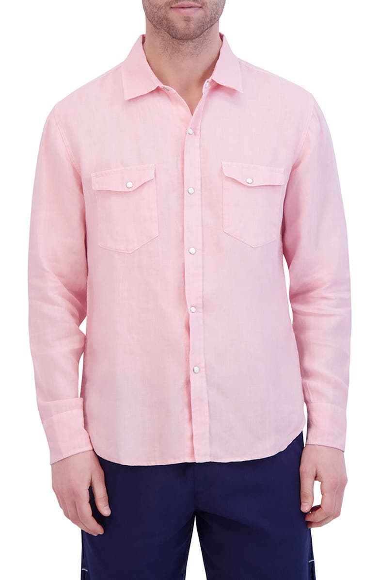 Goodlife Snap Front Shirt, Main, color, Candy Pink
