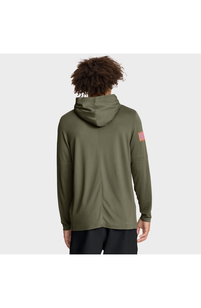Nike Men's Nike Olive Oregon Ducks 2025 Military Appreciation Dri-FIT Long Sleeve Hoodie T-Shirt, Alternate, color, Olive