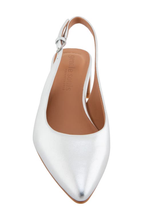 Shop Gentle Souls By Kenneth Cole Gentle Souls Georgia Slingback Pump In Silver Leather