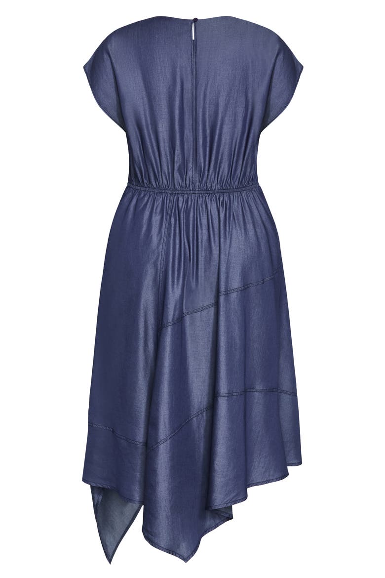 Hallie Asymmetric Maxi Dress, Alternate, color, DENIM