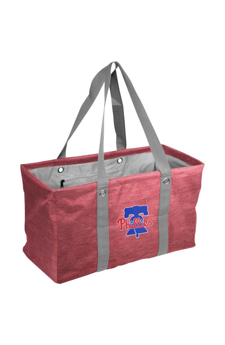 LOGO BRANDS Philadelphia Phillies Crosshatch Picnic Caddy Tote Bag, Main, color,