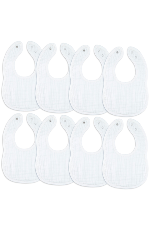 Muslin Bibs - Pack of 8