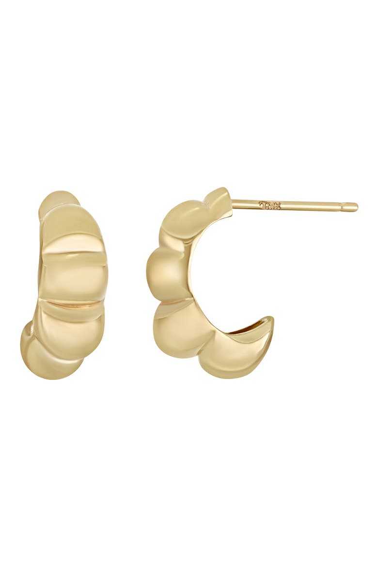 14K Gold Hoop Earrings, Main, color, 14KY