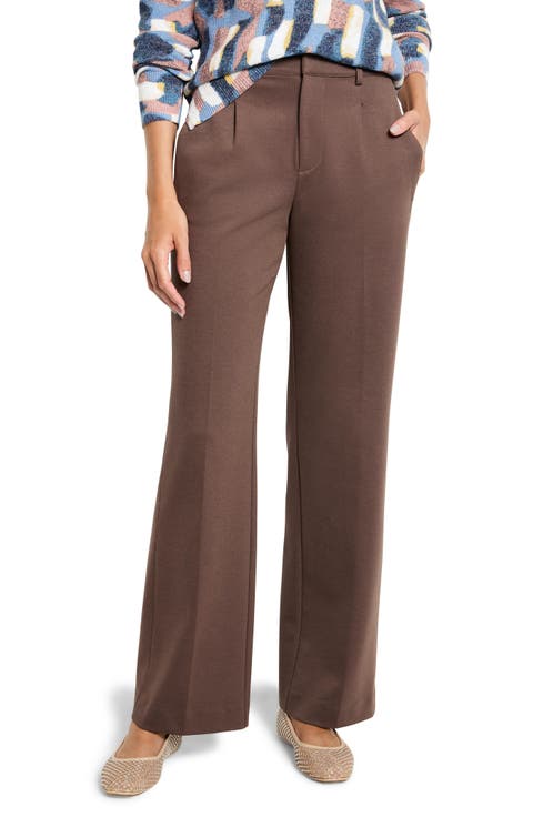 Ponte Knit Wide Leg Pants