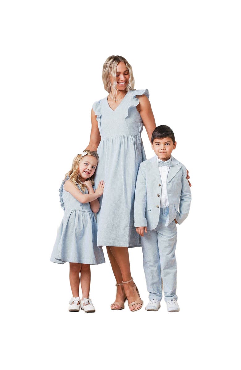 Hope & Henry Boys' Organic Seersucker Suit Jacket, Toddler, Alternate, color, Blue Seersucker