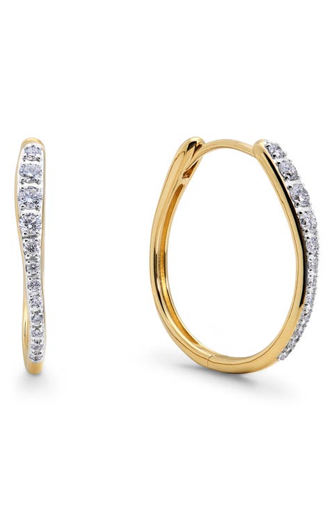 Riva Pavé Lab Grown Diamond Medium Hoop Earrings