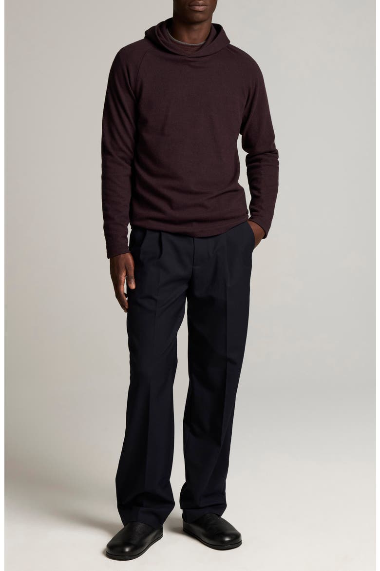 Broken Twill Hoodie, Alternate, color, COASTAL/MAHOGANY