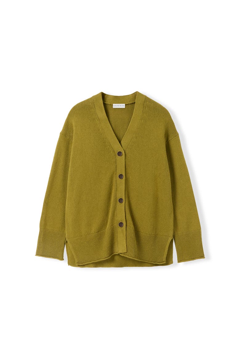 Drop Shoulder Slouch Cardigan, Alternate, color, Olive